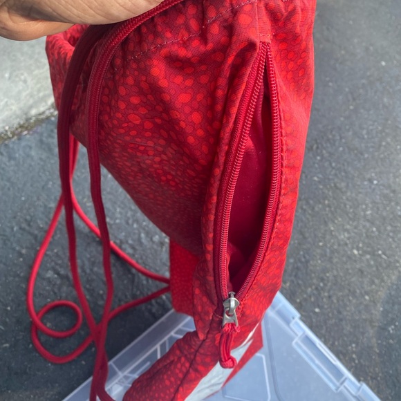 Nike Drawstring Backpack String Bag Red White Workout Athletes Gym Mini Bag - Picture 7 of 12